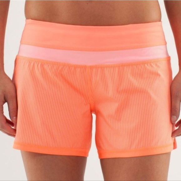 lululemon athletica Pants - Lululemon running peach striped shorts